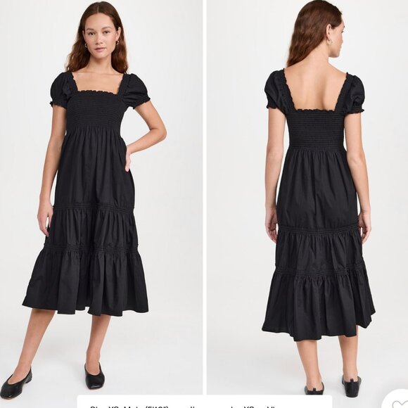 NWT SQAURE NECK TIERED SMOCKED DRESS | O.P.T - Picture 1 of 7